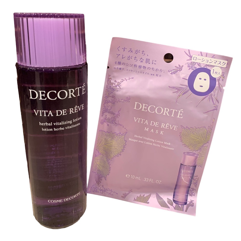 New Decorte Vita De Reve Herbal Vitalizing Lotion 5oz Bonus Face Mask Japan